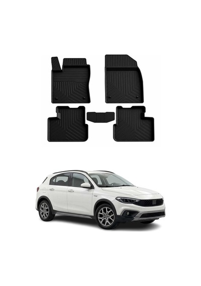 Fiat Egea Cross 2020-2026 Uyumlu 4d Havuzlu Paspas Kauçuk Siyah 5 Parça