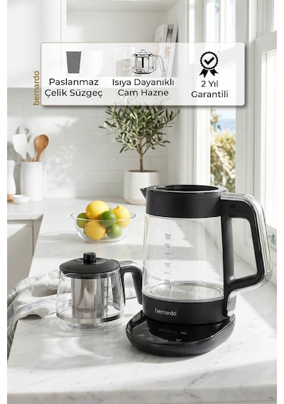 Bernardo Roma 1.7 L Dijital Cam Çay Makinesi