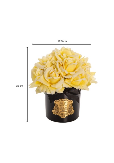 Siyah Cam Gold 14 Gül Luxury Home Perfume Çiçek