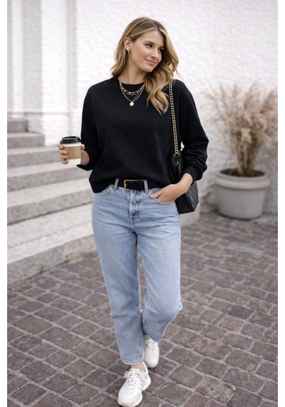 Cloudymood Unisex Kadın Oversize Sweatshirt Basic Bisiklet Yaka Uzun Kollu Günlük Rahat Sweat Siyah - 843911129 Siyah Cloudymood Unisex Kadın Oversize Sweatshirt Basic Bisiklet Yaka Uzun Kollu Günlük Rahat Sweat Siyah - 843911129 Siyah