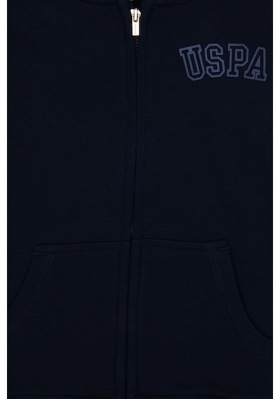 U.S. Polo Assn. Kız Çocuk Lacivert Kapüşonlu Fermuarlı Basic Sweatshirt 50316837-VR033 U.S. Polo Assn. Kız Çocuk Lacivert Kapüşonlu Fermuarlı Basic Sweatshirt 50316837-VR033