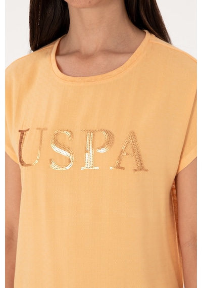U.S. Polo Assn. Kadın Turuncu Bisiklet Yaka Tişört 50300777-VR202