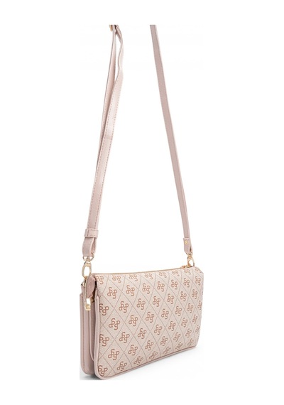 Silver & Polo Silver Polo Pembe - Pudra Monogram Kadın Çapraz Çanta Sp1291