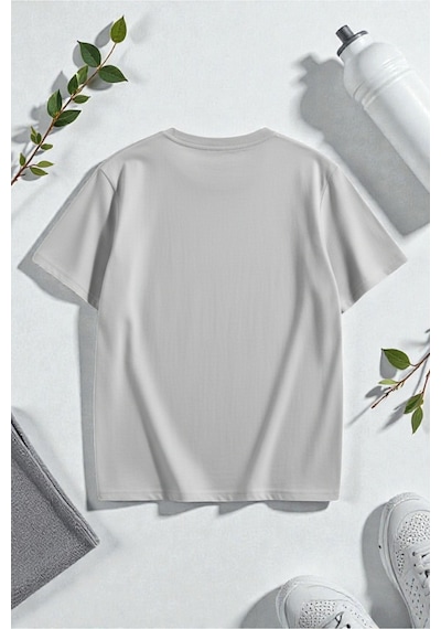Uyguntarz Unisex Talk İs Cheap Baskılı Oversize Tshirt Gri