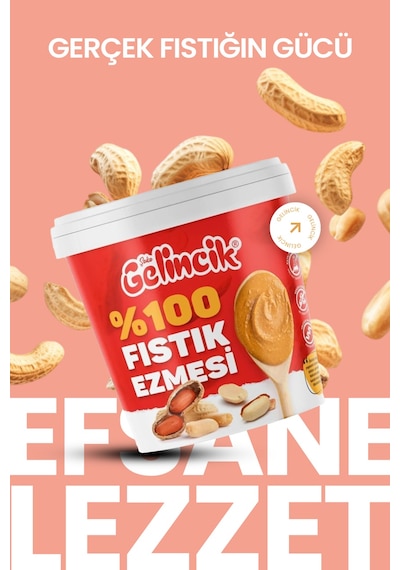 Fıstık Ezmesi Şekersiz %100 Saf Doğal Katkısız Taze Çekim Glutensiz Doğal Fıstık Ezmesi 1 Kg