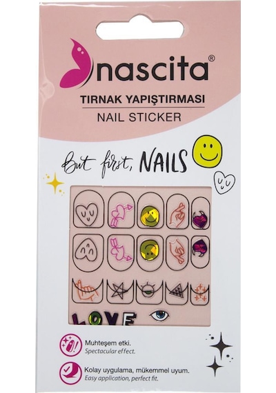 Emoji Desenli Tırnak Stickerı - 28