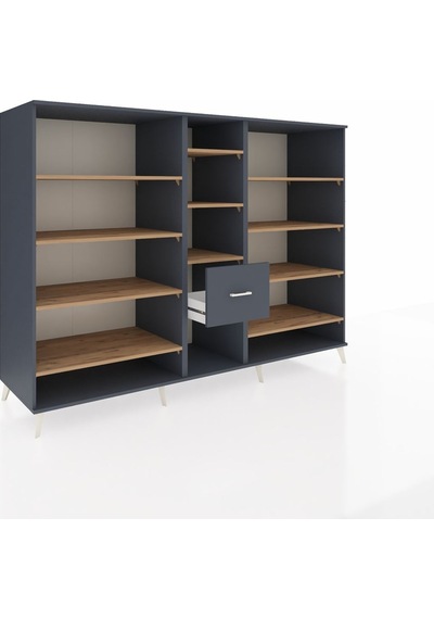 Kronos Dolap 11 Raflı 3 Çekmeceli 220x59x163 Antrasit-çam/antras Antrasit-çam/antrasit Kronos Dolap 11 Raflı 3 Çekmeceli 220x59x163 Antrasit-çam/antras Antrasit-çam/antrasit