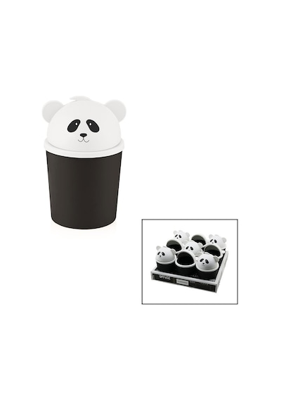 Qlux L-00988 Panda Masa Üstü Çöp Kovası Mini Ofis Makyaj Vb Çocuk Odası - 18'li Paket