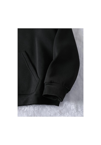 Tarzsokak Unisex Erkek/kadın Justdoıt Renkli Özel Baskılı Oversize Kapüşonlu Sweatshirt Siyah