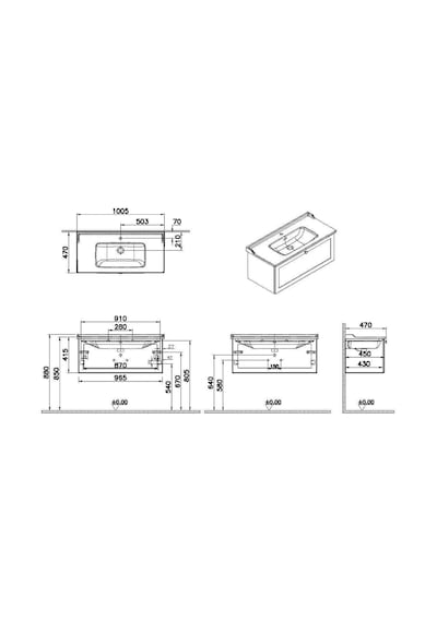VitrA Root Classic 100 Cm Beyaz Çekmeceli Banyo Dolabı Alt Modül Lavabo Çok Renkli VitrA Root Classic 100 Cm Beyaz Çekmeceli Banyo Dolabı Alt Modül Lavabo Çok Renkli
