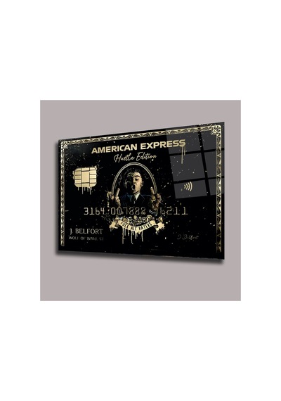 Amex American Express Cam Tablo Pct0959 Modern Dekorasyon Temalı Dekoratif Duvar Tablosu, Salon, Ev Ve Ofis Dekoru,