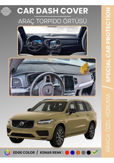 Volvo Xc90 Torpido Örtüsü 2015-2024 Torpido Örtüsü Panel Halısı Torpido Koruma Tam Uyum Uv Koruma - 998 Stiloto