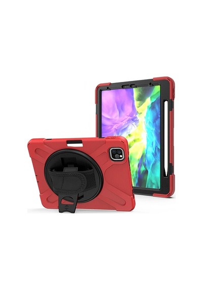 iPad Uyumlu Air 4. Nesil 10.9 Kılıf Shockproof 3 Katmanlı Standlı Zırh Kılıf Kalem Yerli- 5775