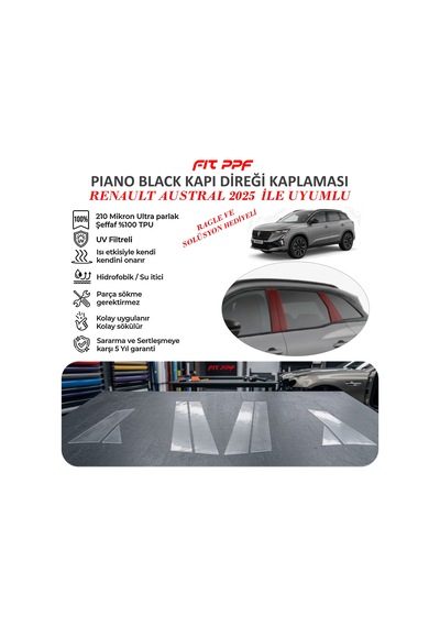 Austral 2025 Hazır Kesim Piano Black Kapı Yan Direk Kaplamaları 2