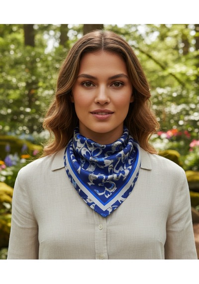 Blue Aura Desen 70 70cm Bandana/fular Çok Renkli