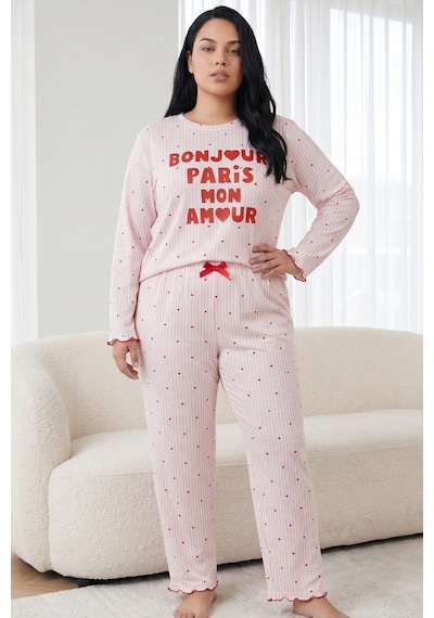 Siyah İnci Pamuklu Likralı Büyük Beden Battal Boy Örme Pijama Takım 26240899 Çok Renkli Siyah İnci Pamuklu Likralı Büyük Beden Battal Boy Örme Pijama Takım 26240899 Çok Renkli