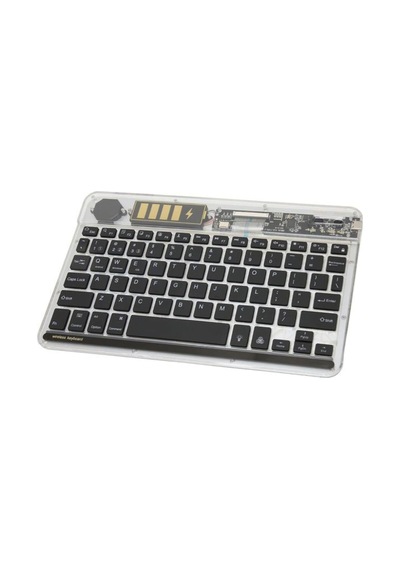 Zr612 Taşınabilir Ultra İnce İpad Tablet Laptop Uyumlu Rgb Işıklı Şeffaf Bluetooth Klavye