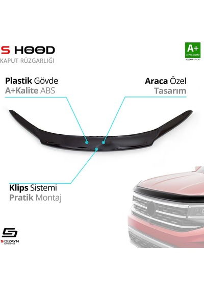 S-dizayn Honda Cr-v Abs Plastik Kaput Rüzgarlığı 2012-2018 A+kalite