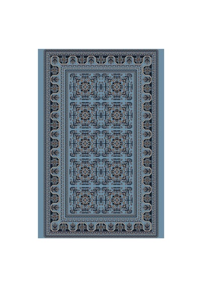 Kartela Halı Afgan Halı Jüt Taban Dokuma Halı Mavi - 100 X 150 Cm