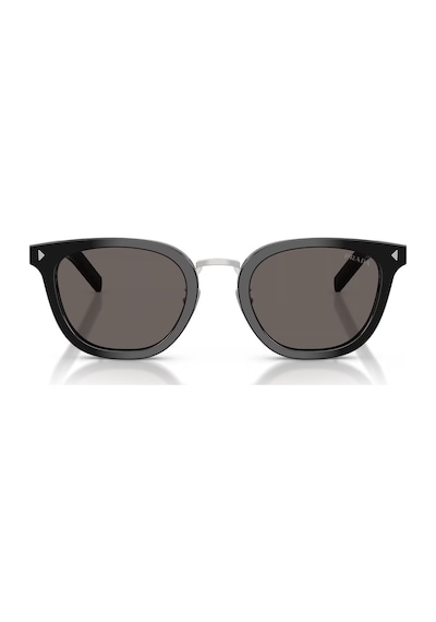 Prada Pr C01sd 16k731 49 Unisex Aynalı Oval Siyah Kemik Güneş Gözlüğü Siyah