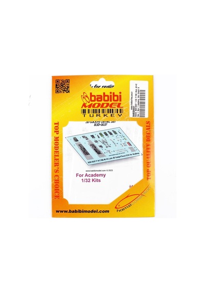 Babibi Bd3-0037 1/32 Ölçek, F-16c Blok 40-42 Geç Son Academy İçin Kokpit Seti, Dekal Çıkartma-34570