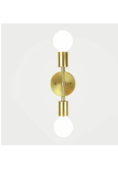 Rys Retro Gold Metal 2 Li Dekoratif Rustik Duvar Aplik Gold