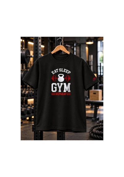 Segungear Gem Fitness Erkek Regular Fit Baskılı Spor Tişört Siyah - 931493728 Siyah