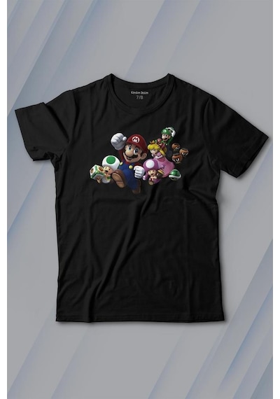 Kendim Seçtim Super Mario Party Star Rush Baskılı Tişört Çocuk T-shirt 001