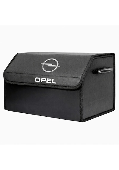 Opel Marka Logolu Oto Bagaj Organizer Çanta Oto Bagaj Çantası 2 Bölmeli Suni Deri 48 Cm X 31 Cm X 29 Cm