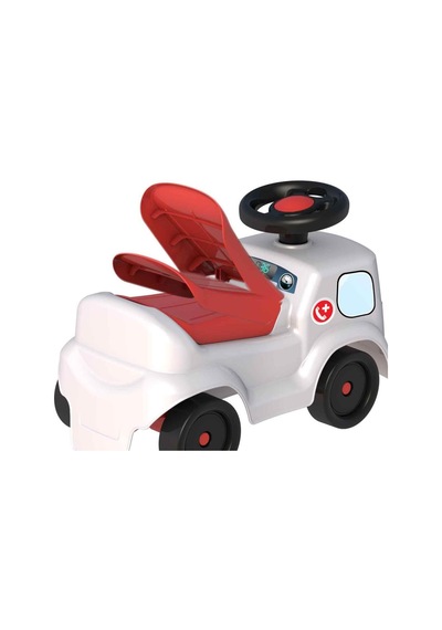Kornalı Bin-git Ambulans Aracı Eğlenceli İlk Sürüş Deneyimi Eğitici Öğretici Oyuncak 55 Cm Beyaz