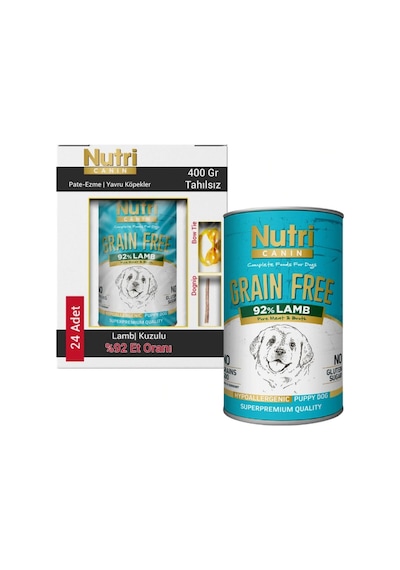 Nutri Canin Tahılsız %92 Kuzu Etli Konserve Yavru Köpek Maması Kutu 24 x 400 G