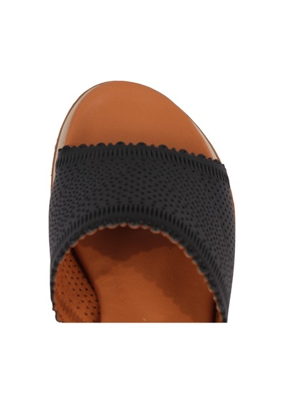 Napa Shoes Kadın Lazer Kesimli Perfore Düz Taban Rahat Terlik Napa-1204 Siyah