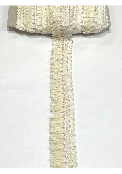 Simli Pamuk Püskül Şerit / Otantik Şerit / 3,5 Cm / 1 Metre / Psk120