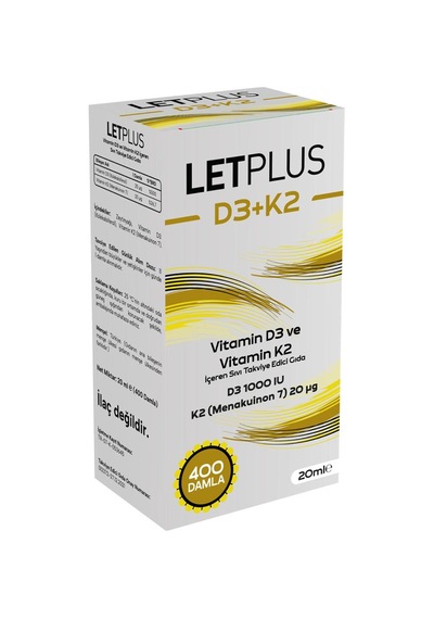 Letplus D3+K2 Takviye Edici Gıda 20 ML
