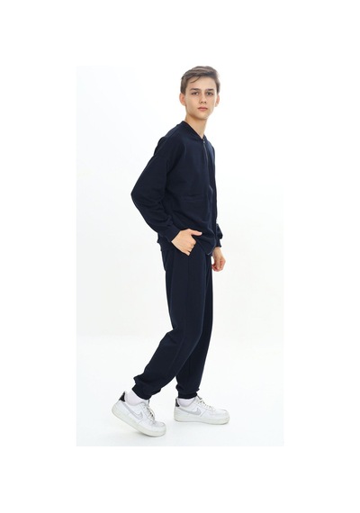Haykids Erkek Çocuk İki İp Fermuarlı V Yaka Uzun Kol Eşofman Takımı Çok Renkli