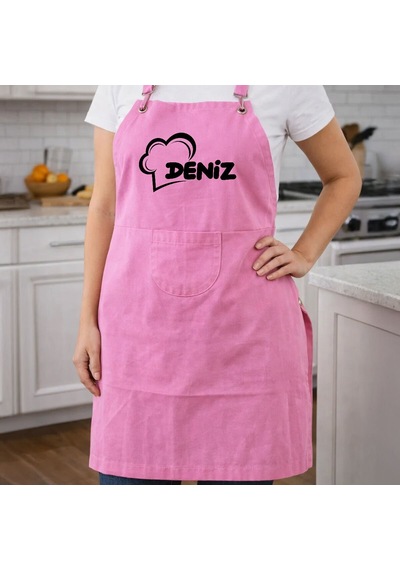 Bk Gift Kişiye Özel İsimli Pembe Mutfak Önlüğü -9, Aşçı Ve Şef Önlüğü, Ev Hediyesi Kobitmeyencom36653 Bk Gift Renkli