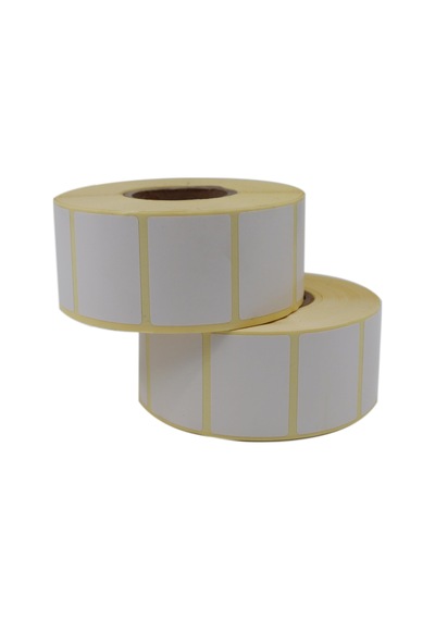 Hazır Etiketler , Hazır Al Hızlı Al Kuşe Etiket 40mm X 30mm Ruloda 1500x2 Adet 2 Rulo 40mm Kuka Çapında Baskısız Barkod Yazıcı Etiketi 10