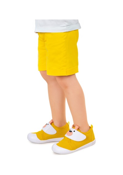 Kiko Kids Winni Cırtlı Erkek Bebek İlk Adım Panduf Ayakkabı Sarı