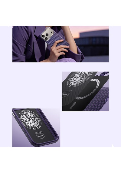 İphone 17 Pro Max Kılıf M-safe Uyumlu Benks Armorpro Armoredge X9 Serisi Kevlar Kapak Mor
