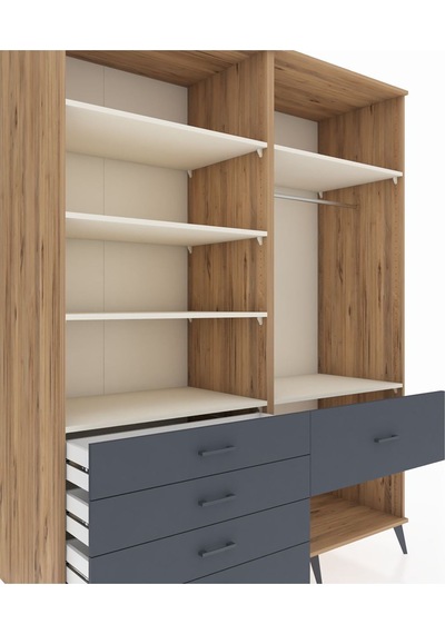 Kronos Gardrop 6 Raflı 5 Çekmeceli Tek Askılı 176x59x221 Çam-aytaşı/antrasit Aytaşı/antrasit Kronos Gardrop 6 Raflı 5 Çekmeceli Tek Askılı 176x59x221 Çam-aytaşı/antrasit Aytaşı/antrasit