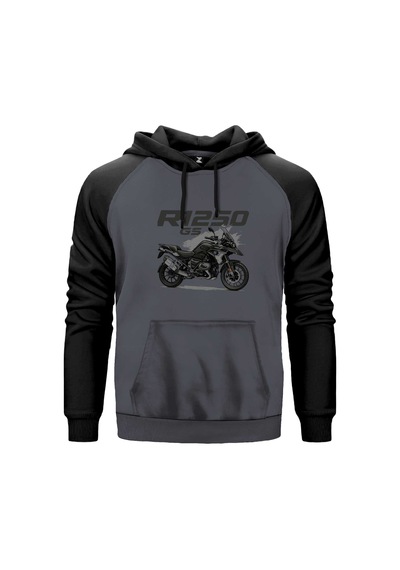 Bmw R1250 Gs Gri Renk Reglan Kol Sweatshirt Kapşonlu