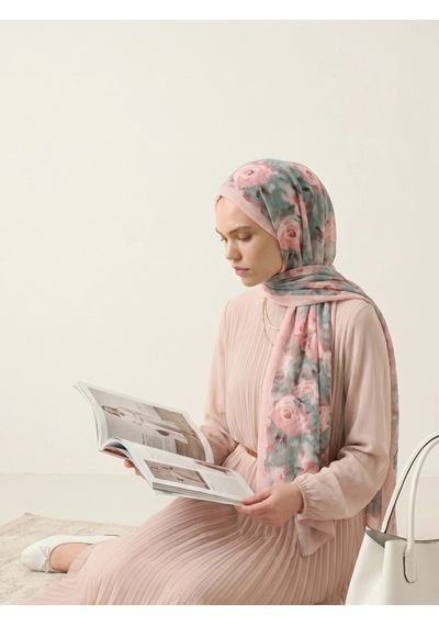 Şehr-i Şal Şehri Şal Bambu Kraş Şal 6319 Şeker Pembe