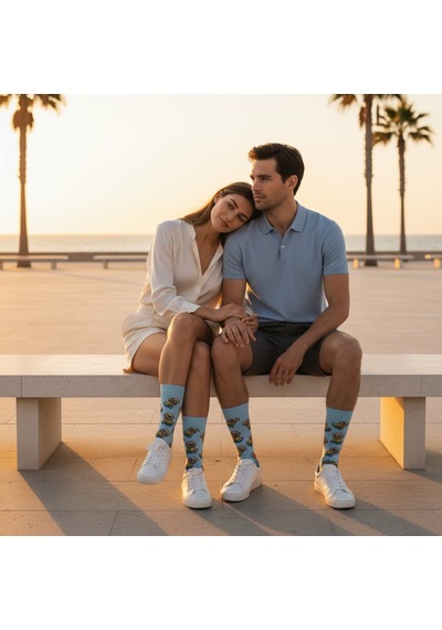 Gost Liria Cute Dog Socks Desenli Unisex Soket Çorap Mavi