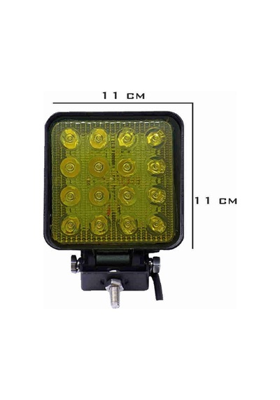 Off Road Sis Farı Sis Lambası 16 Led Kare 2'li Paket Sarı