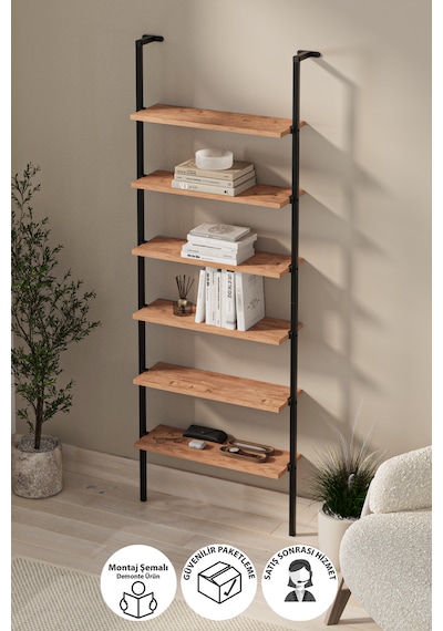 Bofigo 6 Raflı Duvara Monte Kitaplık Dekoratif Kitaplık Rüzgar Çam Bofigo 6 Raflı Duvara Monte Kitaplık Dekoratif Kitaplık Rüzgar Çam