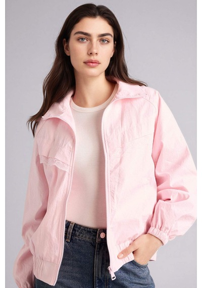 Defacto Dik Yaka Astarlı Paraşüt Ceket G9230ax26sppn74 Pembe-pn74