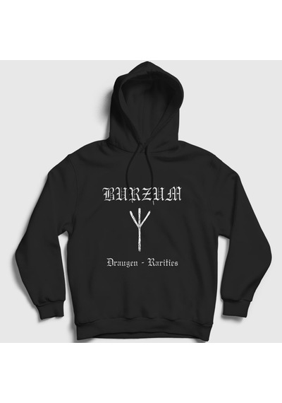Presmono Unisex Draugen Burzum Kapüşonlu Sweatshirt Siyah