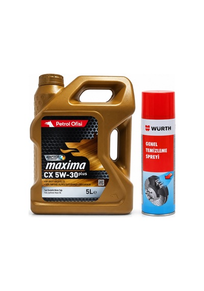 Petrol Ofisi Maxima CX DPF Partiküllü 5W-30 5 L + Würth Balata Spreyi 500 ML