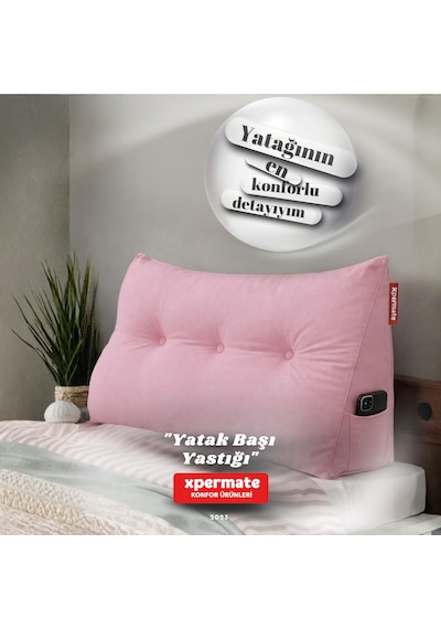 Yatak Başı Yastığı Sırt Ve Bel Destek Yastığı 160 Cm Pembe