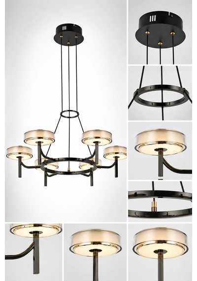 6'lı Modern Premium 3 Renkli Ledli Sarkıt Avizesi Salon Mutfak Oturma Odası Şık Modelleri 70cm 20w Beyaz